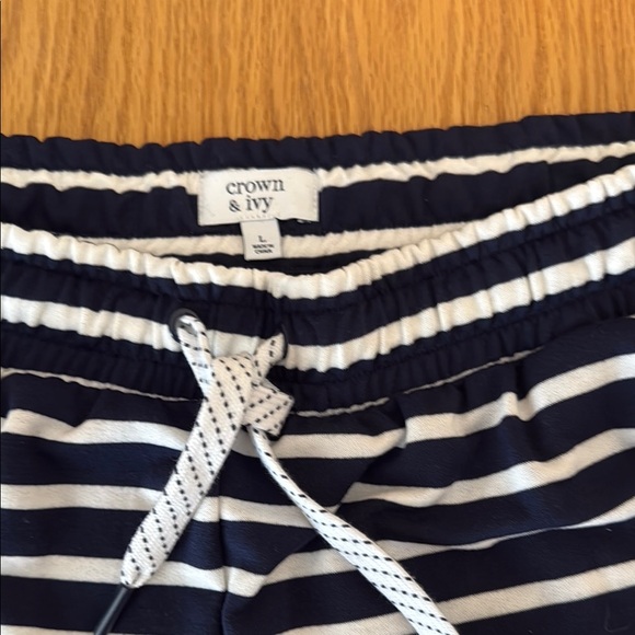 Crown & Ivy Navy and White Striped Women's Shorts - Picture 2 of 6